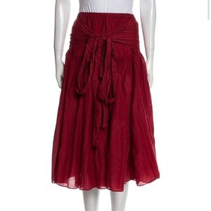 Sara Lanzi Pleated Tie Mid Length Skirt